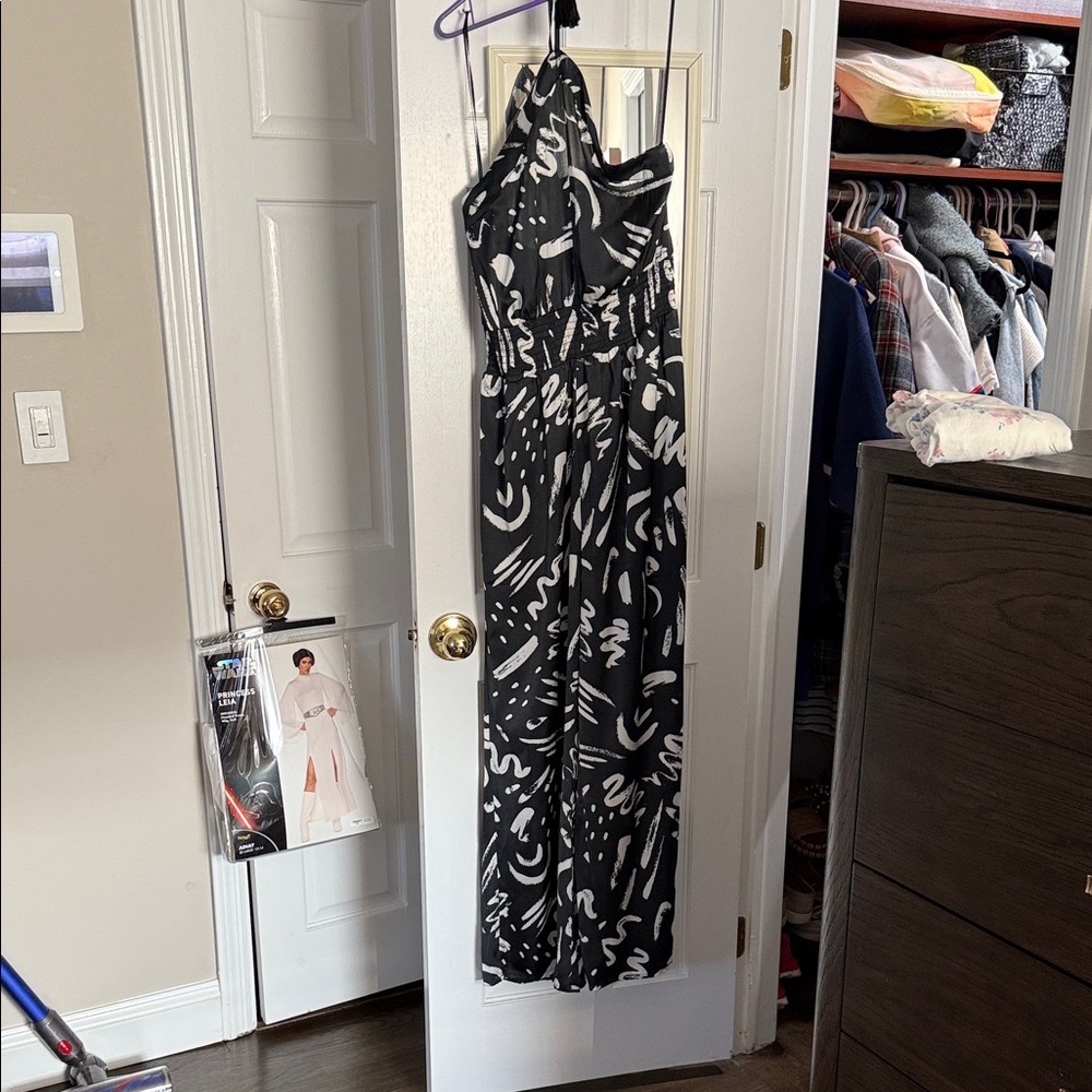 Black and White Halter Jumpsuit